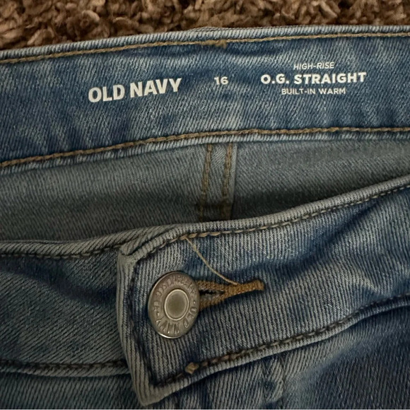 Old Navy Jeans OG Straight light wash high rise size 16 #1462 - Picture 5 of 7